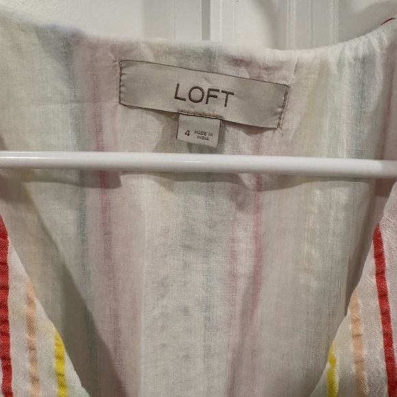 LOFT Multicolor Striped Dress Size 4 - Picture 2 of 4